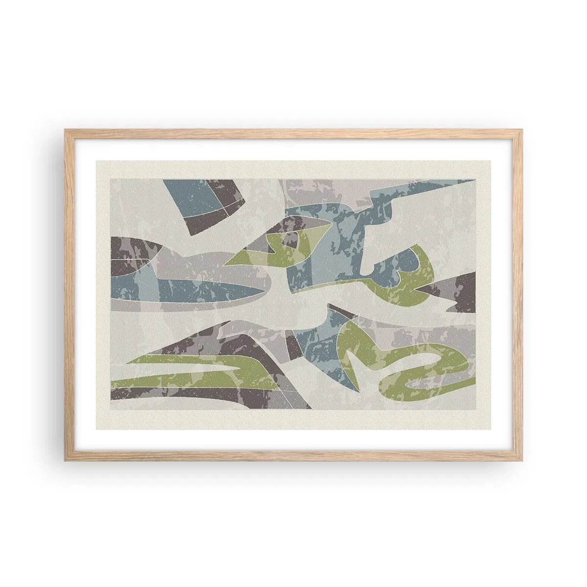 Poster in light oak frame - Composition with Window Pane - 70x50 cm