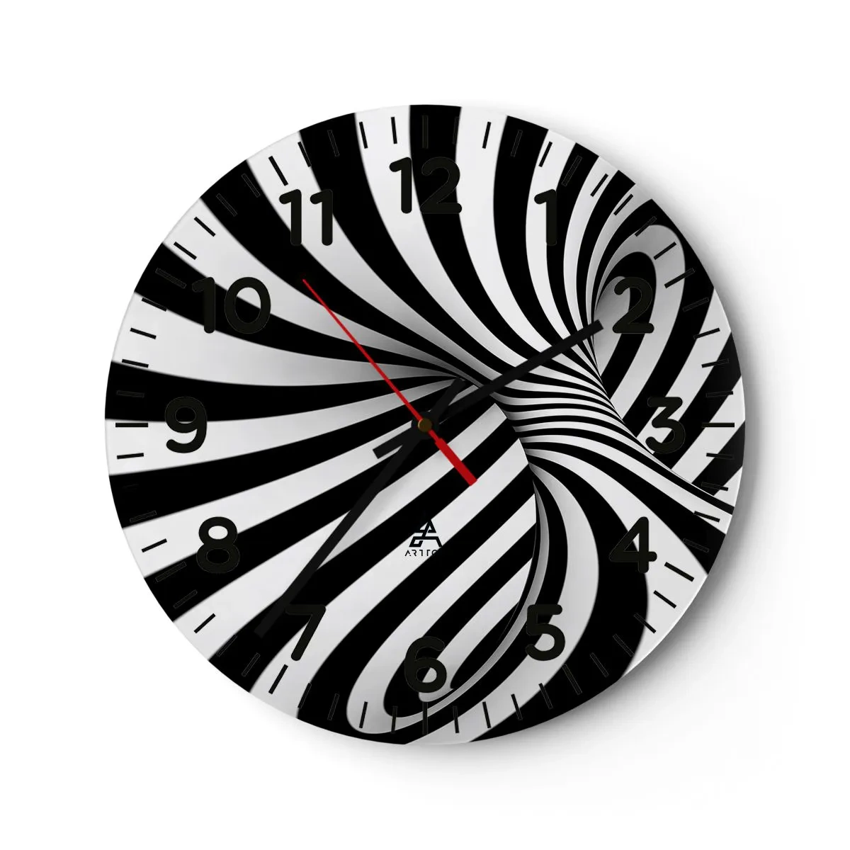 Wall clock - Clock on glass - Composition: Dancing Space - 40x40 cm