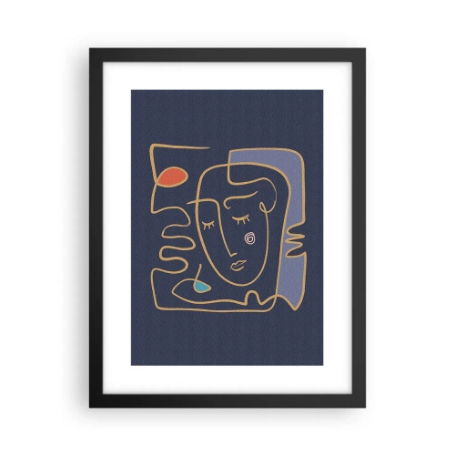 Poster in black frame - Deeply In Thoughts - 30x40 cm