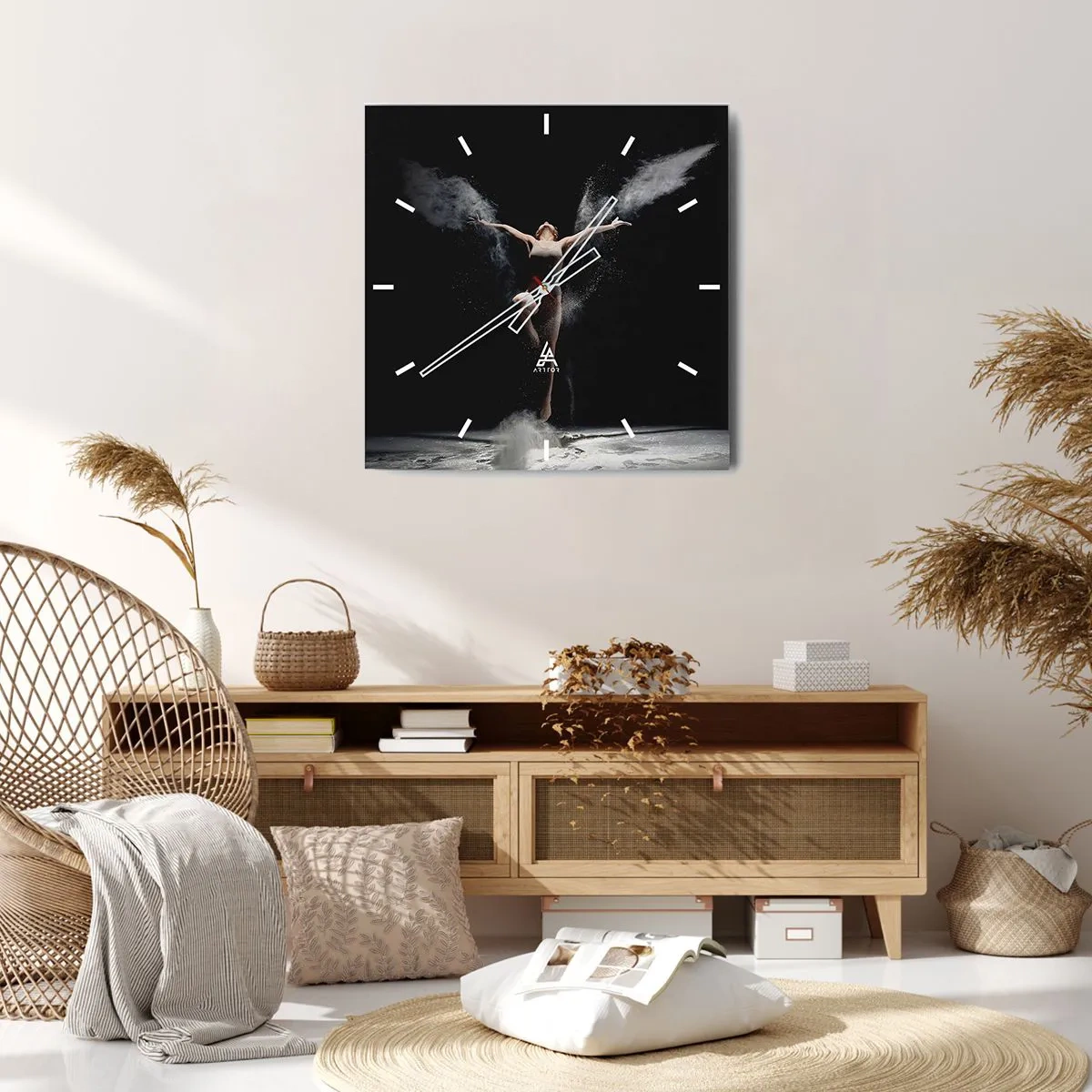 Wall clock - Clock on glass - Elves Exist - 40x40 cm