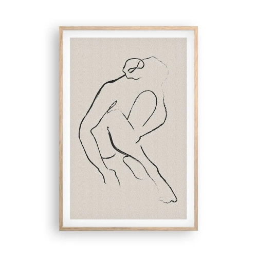 Poster in light oak frame - Intimate Sketch - 61x91 cm