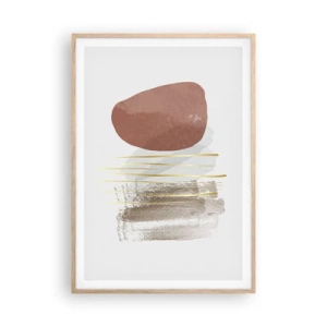 Poster in light oak frame - Abstract Colonnade - 70x100 cm
