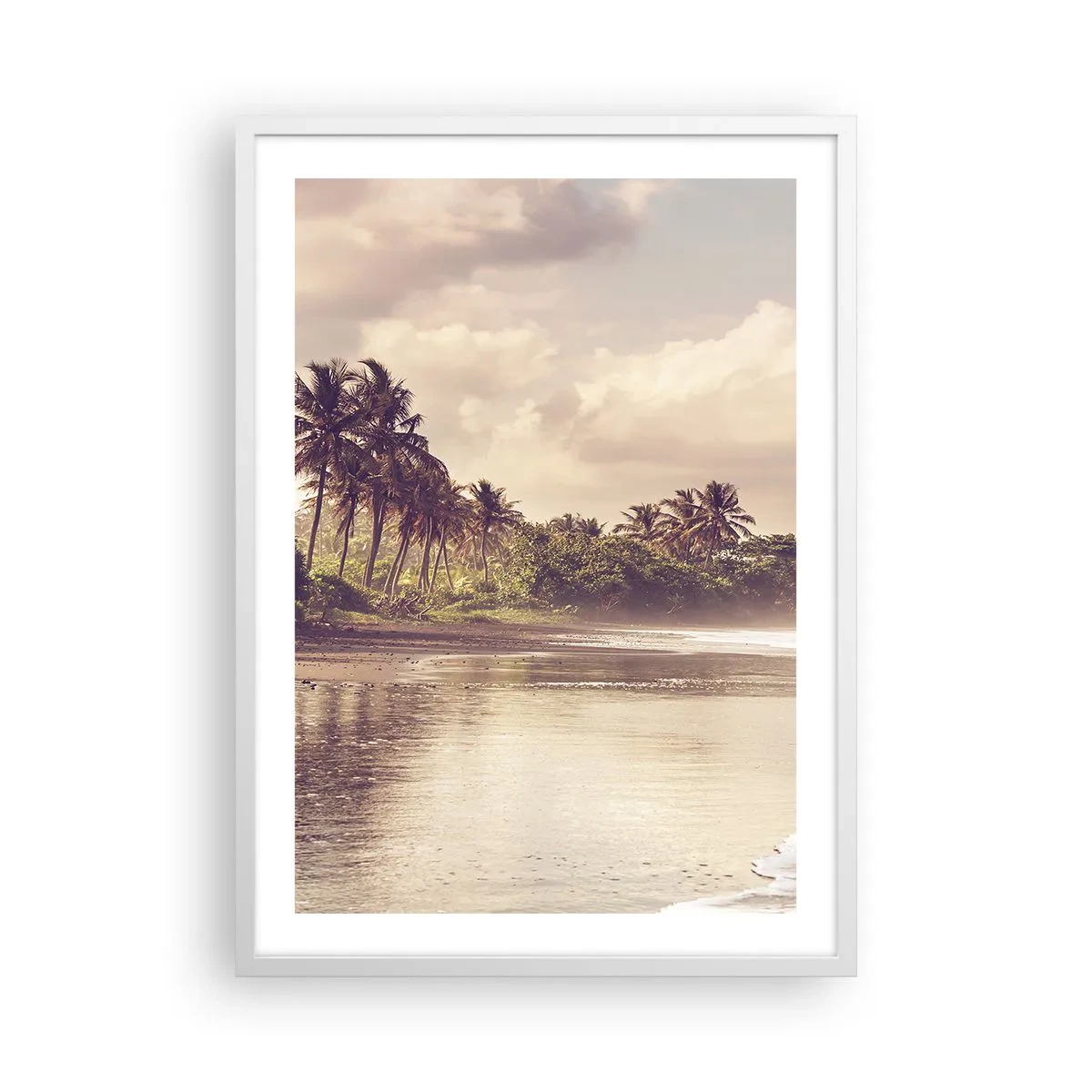 Poster in white frmae - Caress of the Waves - 50x70 cm