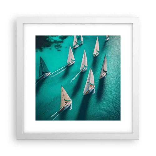 Poster in white frmae - Competing with the Wind - 30x30 cm