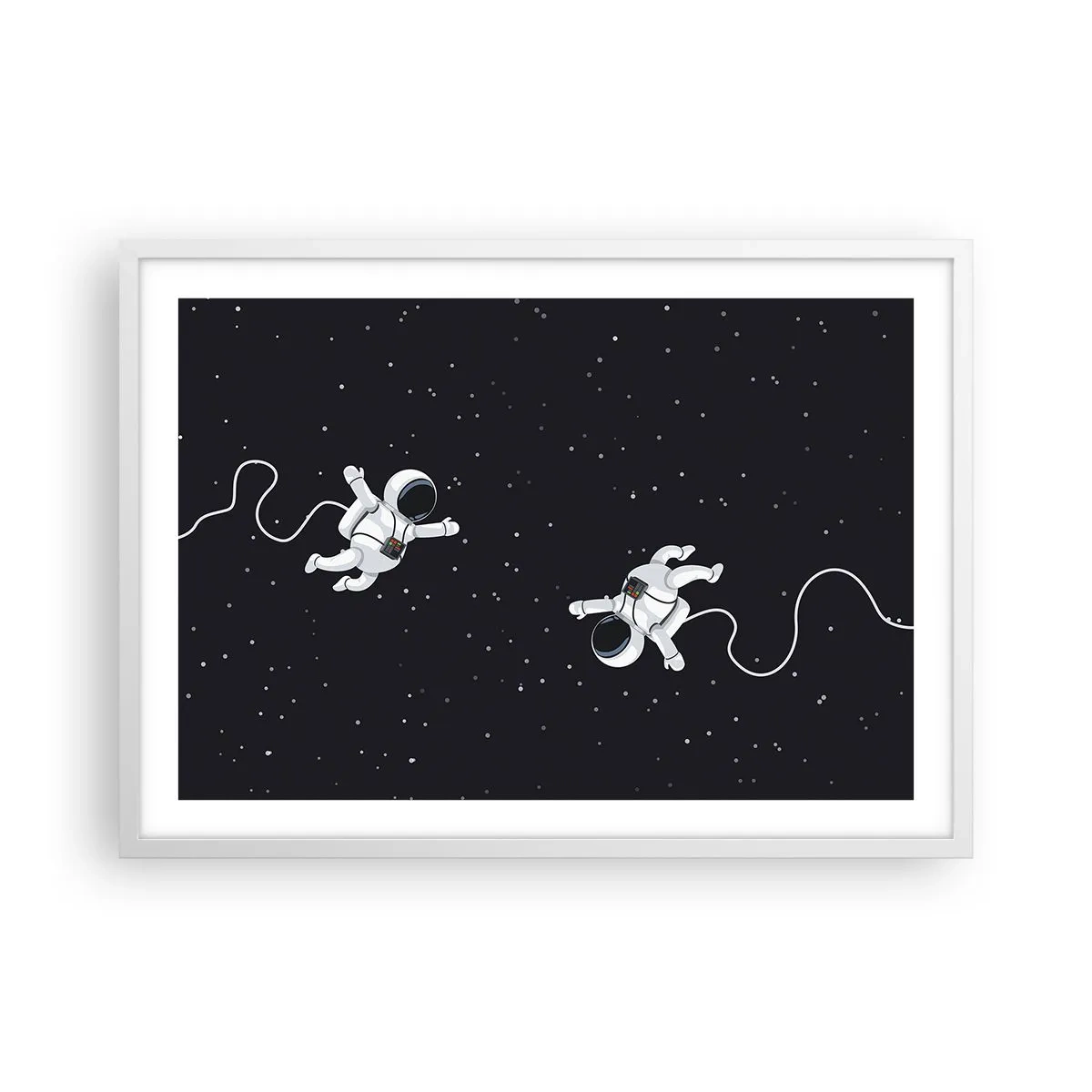 Poster in white frmae - Space Dance - 70x50 cm