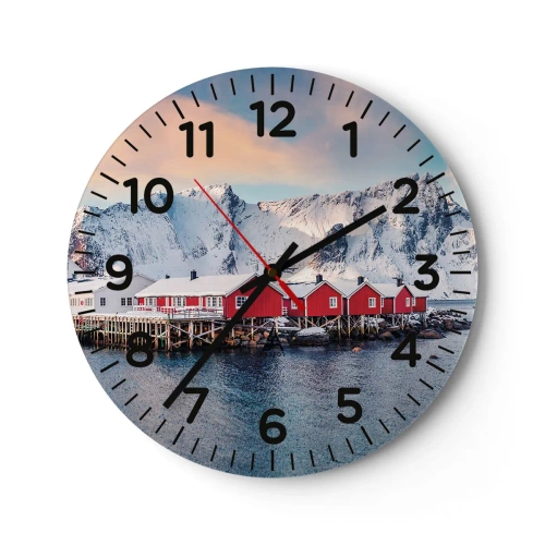 Wall clock - Clock on glass - Northern Retreat - 40x40 cm