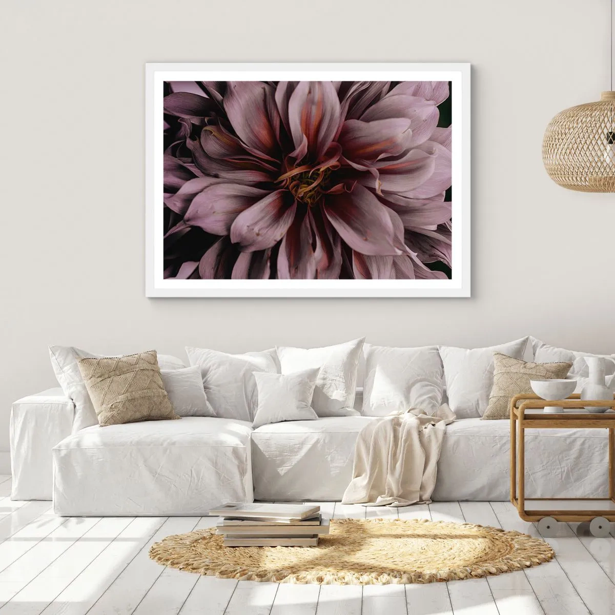 Poster in white frmae - Flowery Heart - 40x30 cm