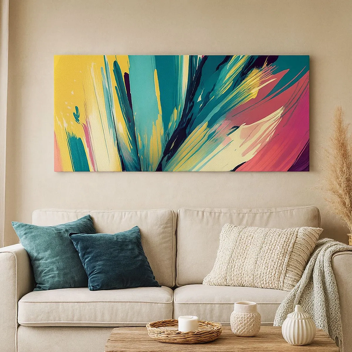 Canvas picture - Composition -Explosion of Joy - 100x40 cm