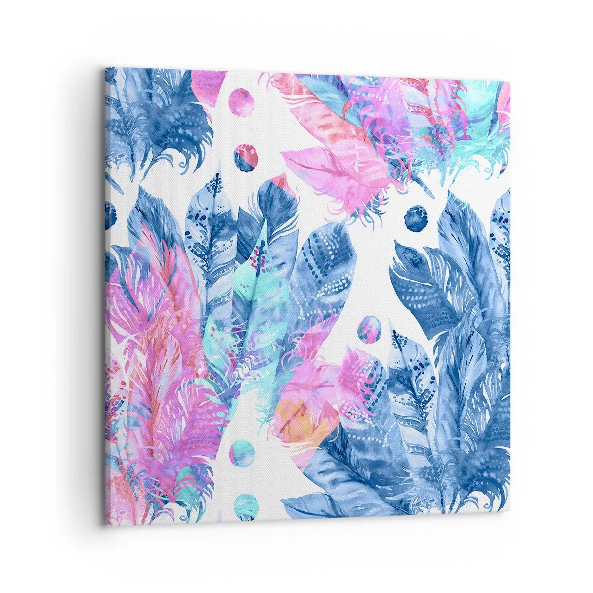 Canvas picture - Pink and Blue Plumes - 50x50 cm