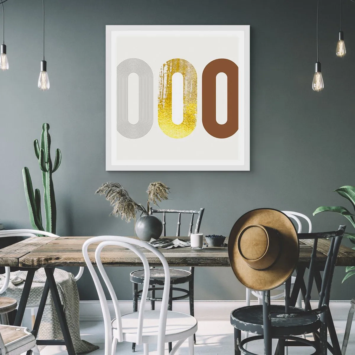 Poster in white frmae - Ooo! - 40x40 cm