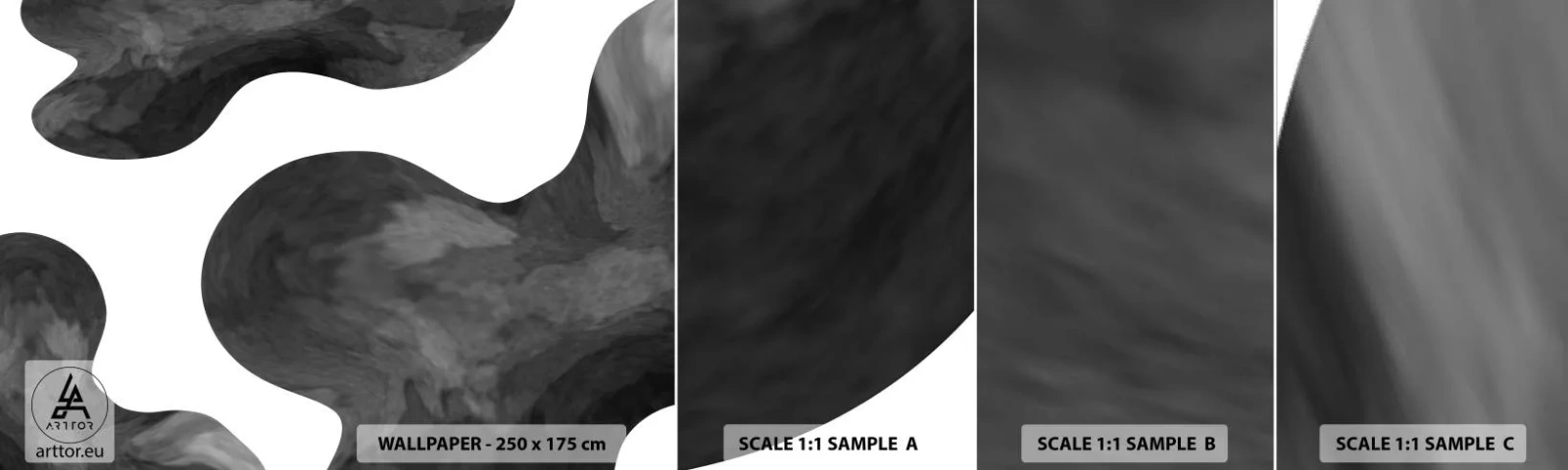 Photo Wallpaper Sample Standard Eco - Milky Way - Abstraction, Piece, Black and white - 100x30 cm