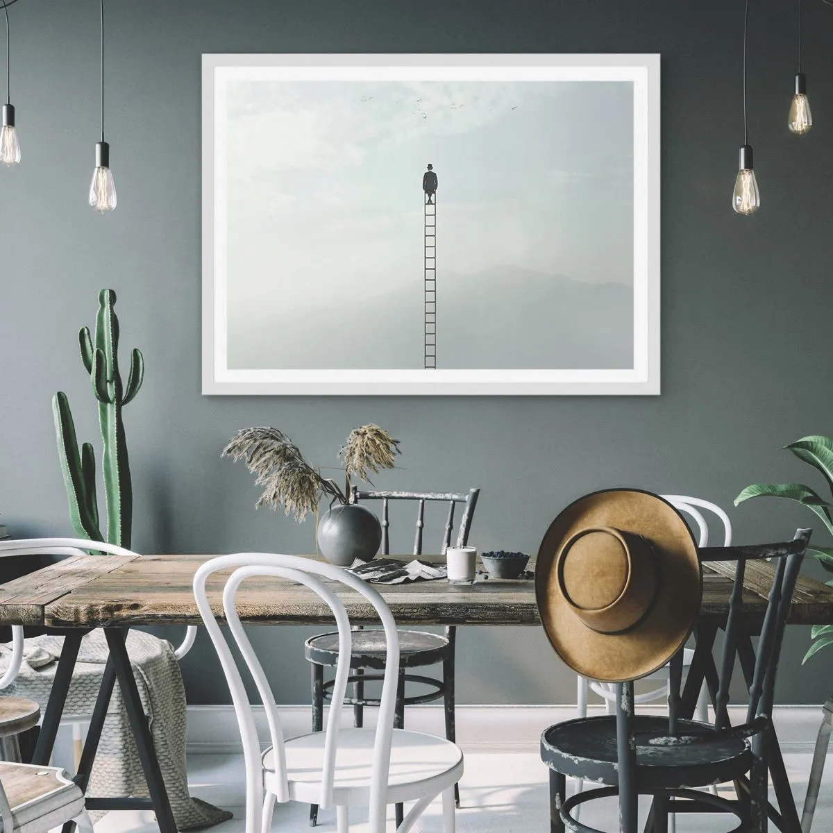 Poster in white frmae - Rise above It - 100x70 cm