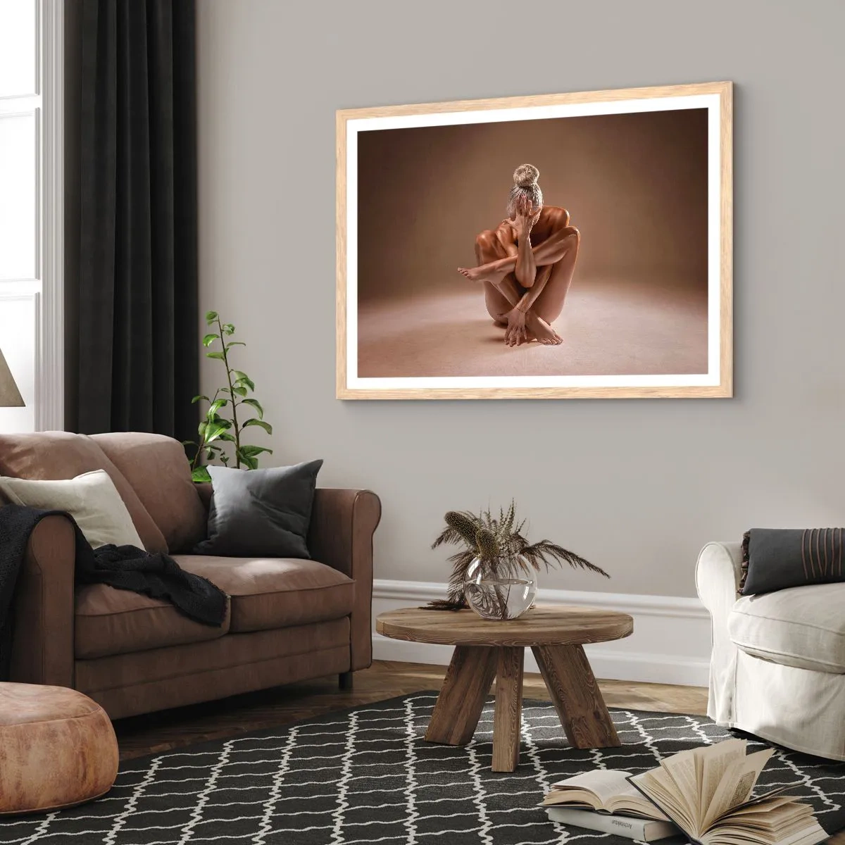 Poster in light oak frame - Unity of Body and Spirit - 50x40 cm