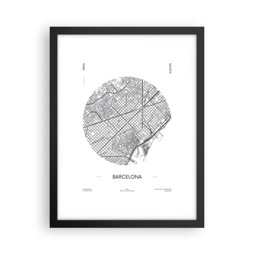 Poster in black frame - Anatomy of Barcelona - 30x40 cm