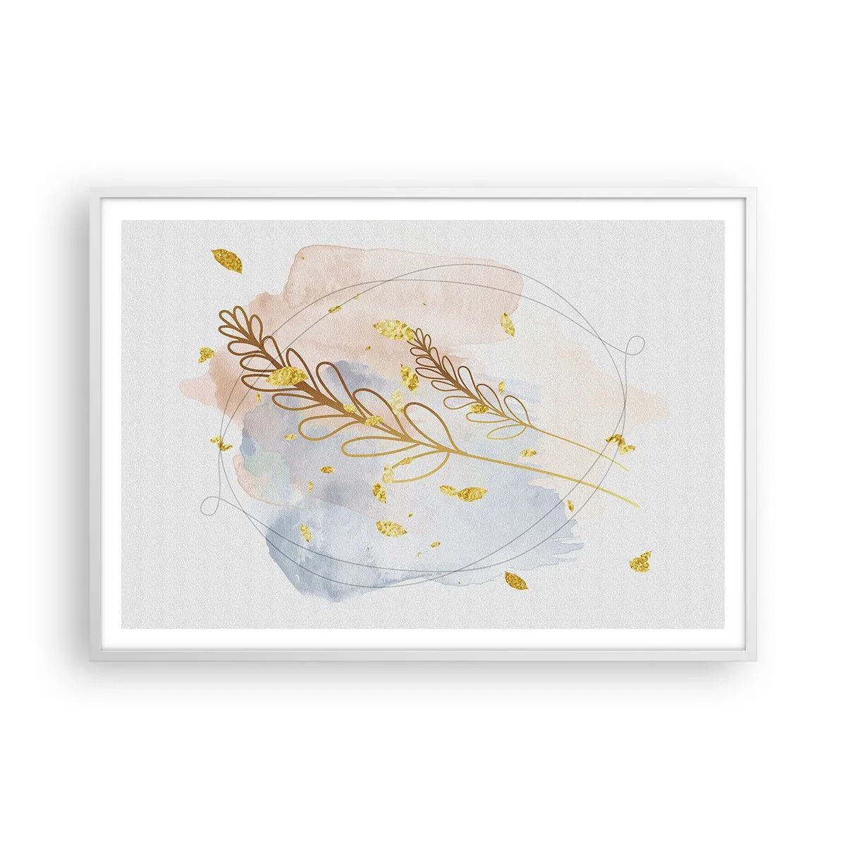 Poster in white frmae - Golden Blast - 100x70 cm