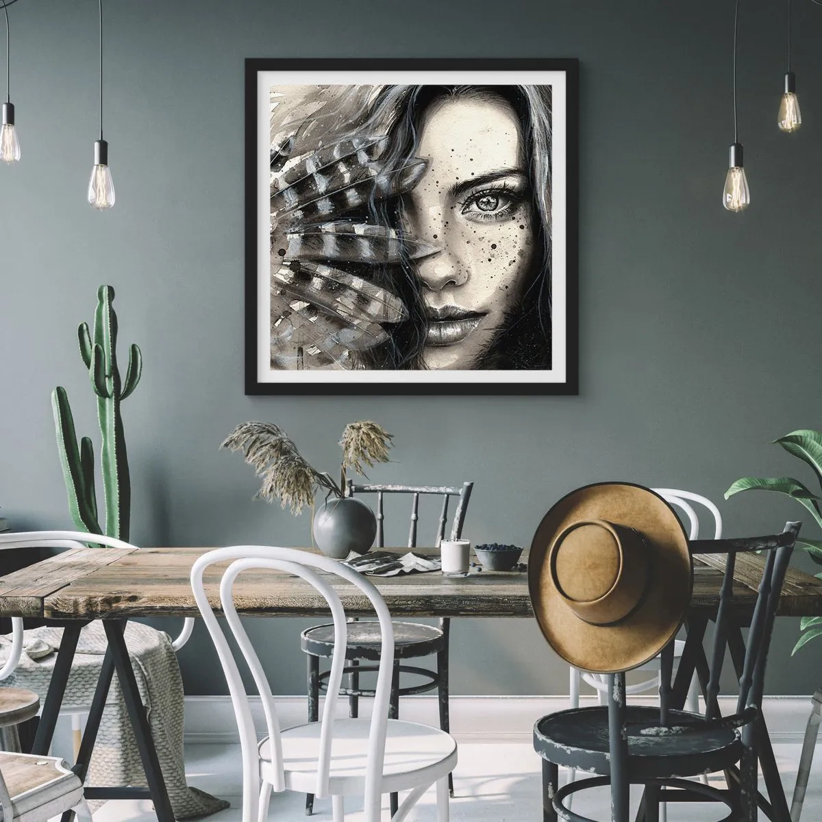 Poster in black frame - Wild Beauty - 60x60 cm