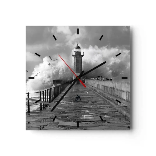 Wall clock - Clock on glass - Fearless - 40x40 cm