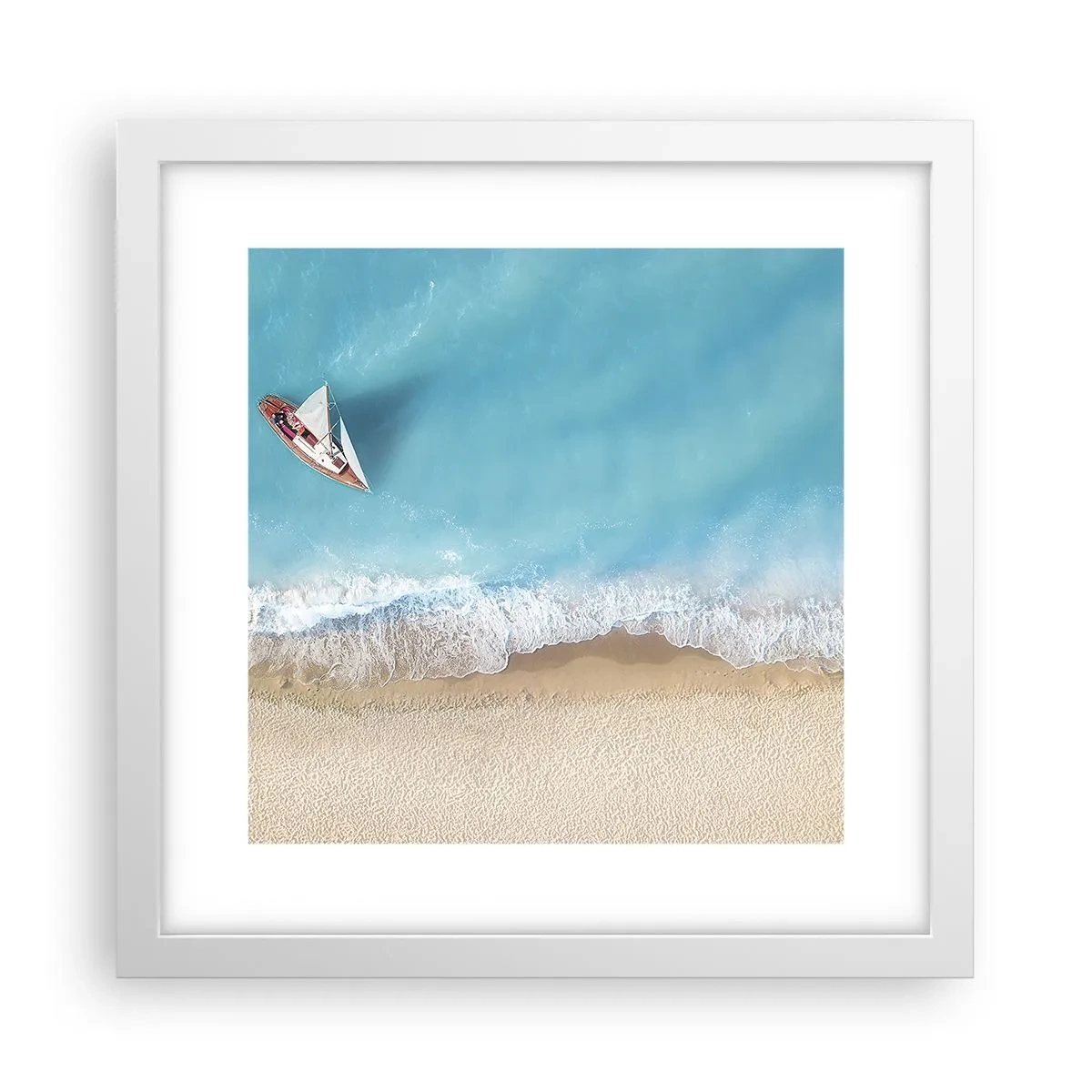 Poster in white frmae - On the Border of Blue and Gold - 30x30 cm