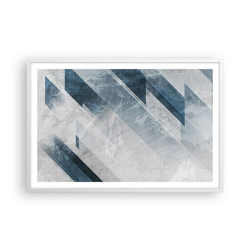 Poster in white frmae - Spacial Composition - Movement of Greys - 91x61 cm