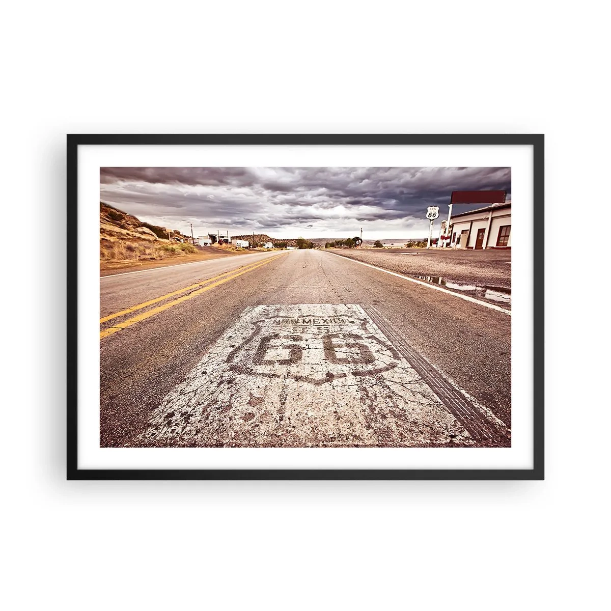 Poster in black frame - Mother Road - American Legend - 70x50 cm
