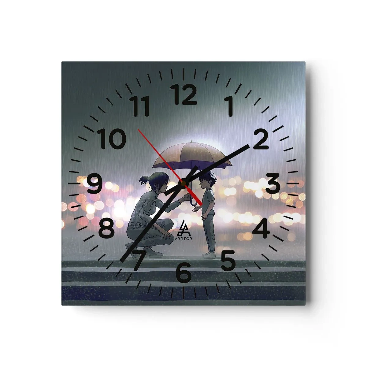 Wall clock - Clock on glass - And Everything Is All Right - 40x40 cm