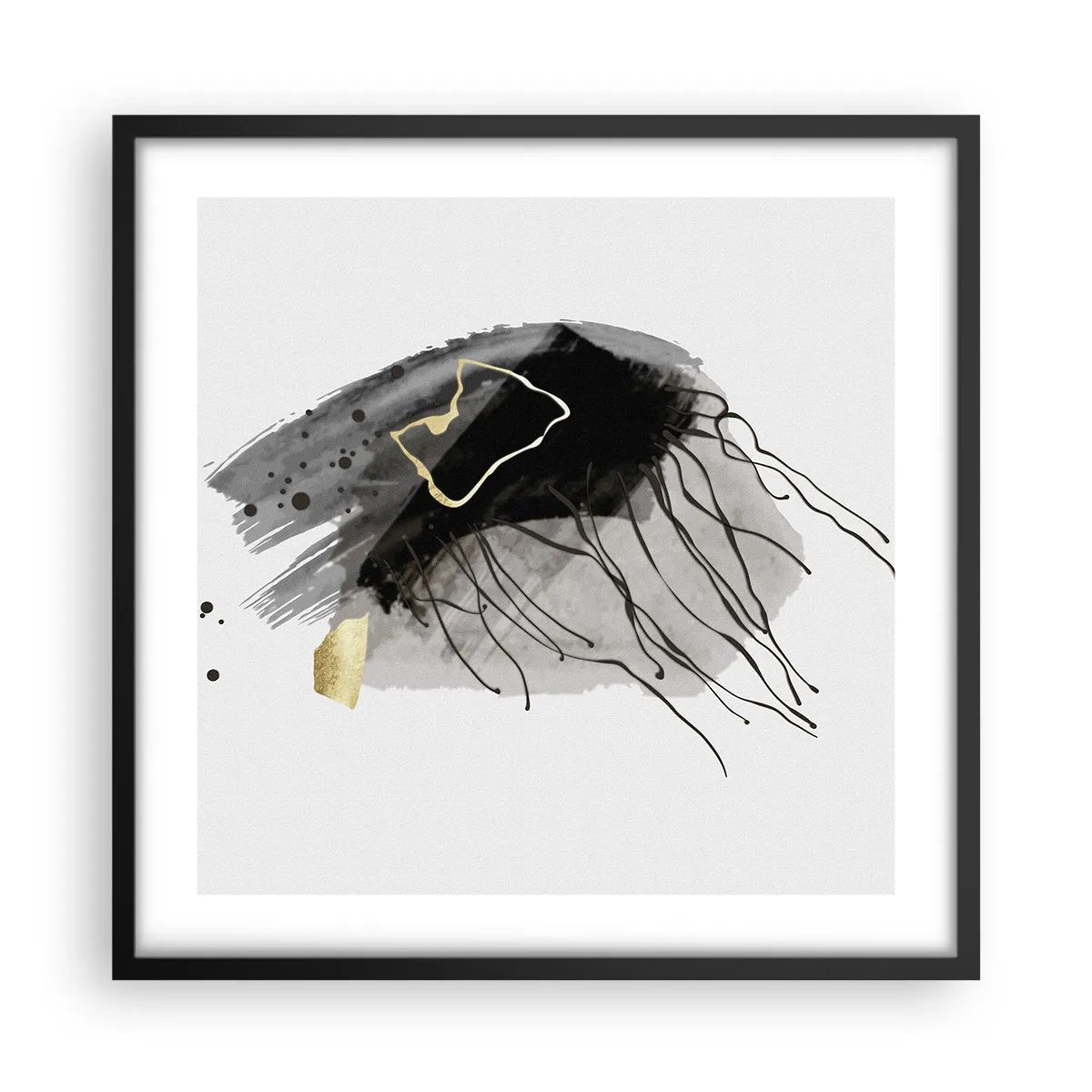 Poster in black frame - In Black and Gold - 50x50 cm