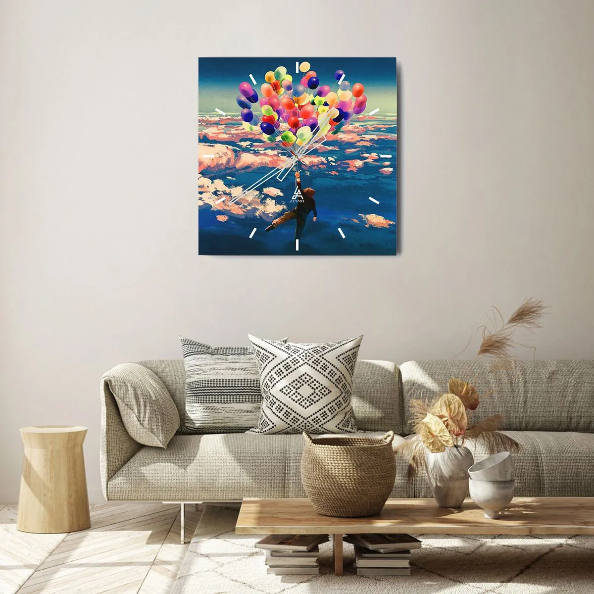 Wall clock - Clock on glass - Fulfilled Childhood Dream - 30x30 cm