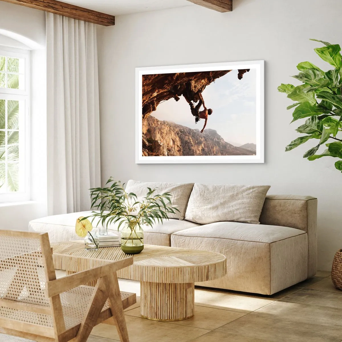 Poster in white frmae - The Whole World on a Sharp Cliff - 70x50 cm