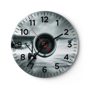 Wall clock - Clock on glass - There Is Power! - 30x30 cm
