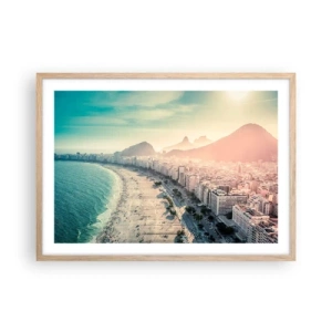 Poster in light oak frame - Eternal Holiday in Rio - 70x50 cm
