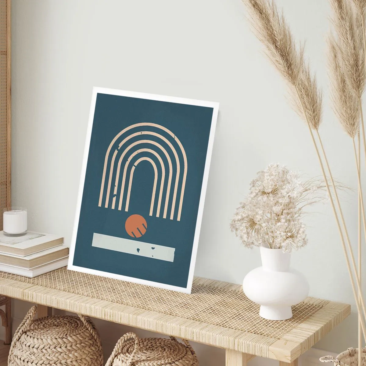 Poster - Geometry on Navy Blue - 70x100 cm