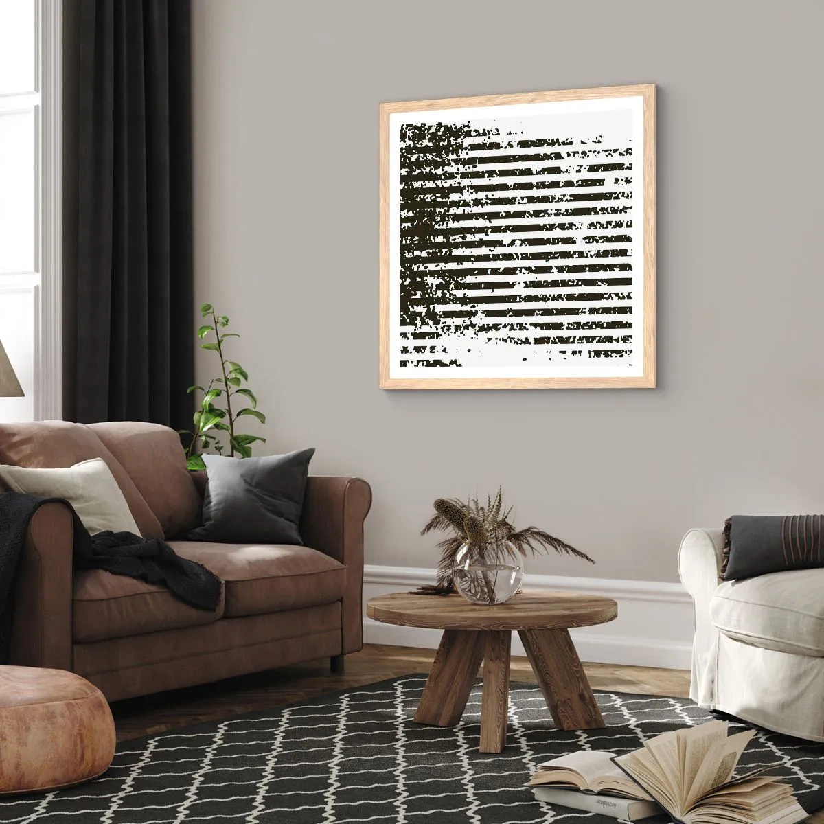 Poster in light oak frame - Rhythm and Noise - 40x40 cm