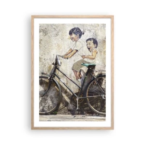 Poster in light oak frame - True or False? - 50x70 cm