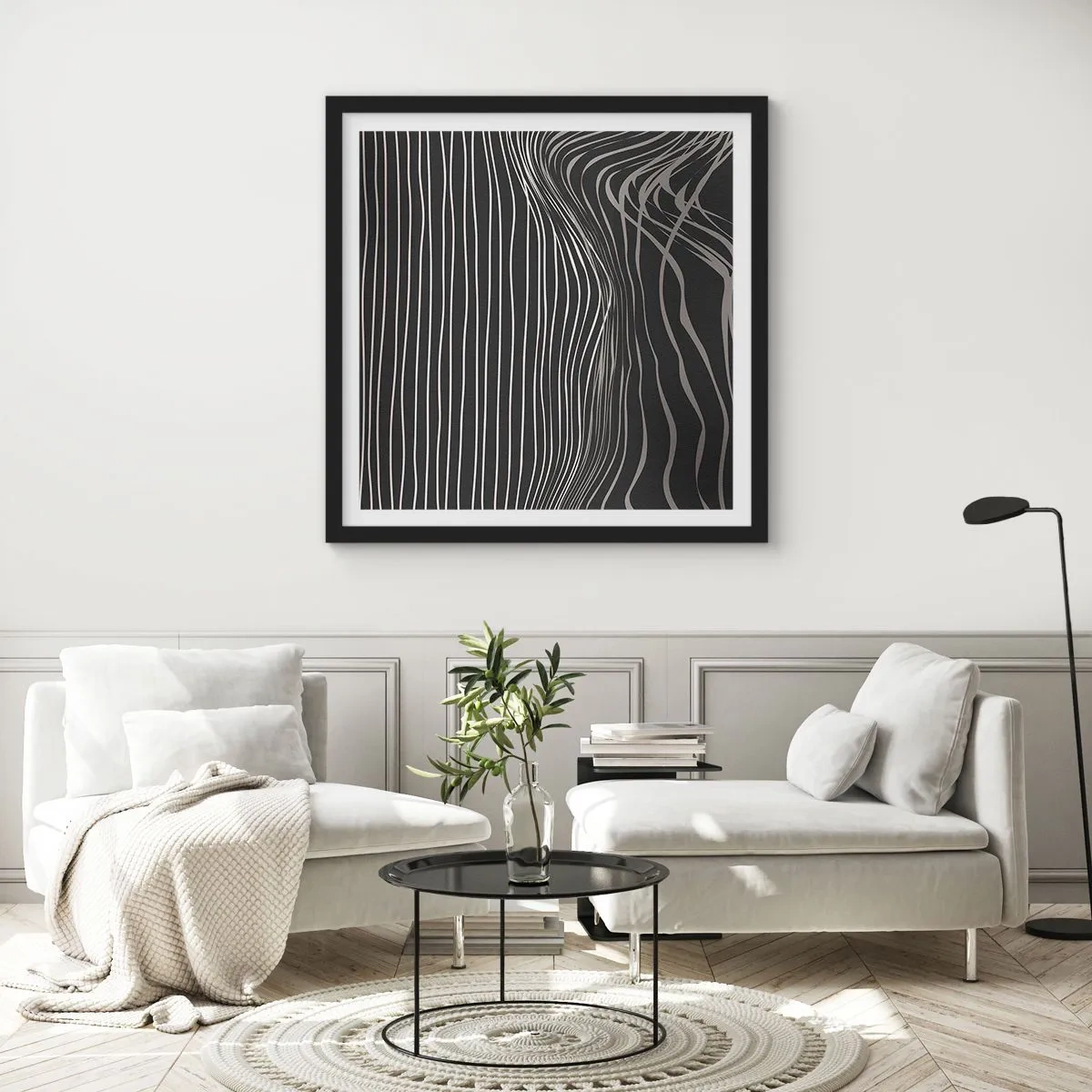 Poster in black frame - Rhythm and Accent - 60x60 cm