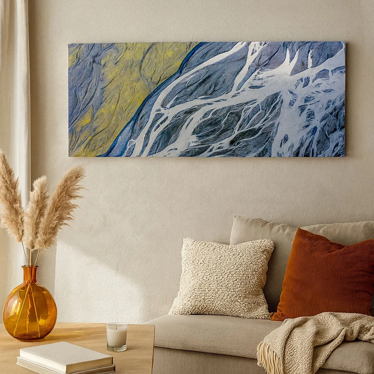 Canvas picture - Cave Paintings of Nature - 100x40 cm
