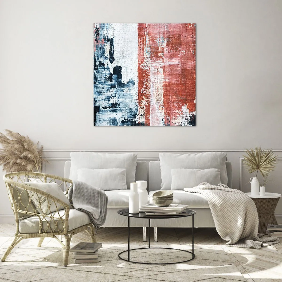 Glass picture - Abstract Fifty Fifty - 50x50 cm