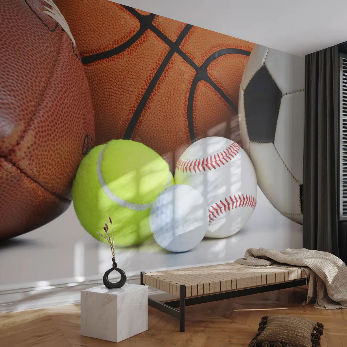 Photo Wallpaper Premium Canvas - Football Unites Us - Sport, Football, Basketball Ball - 450x315 cm