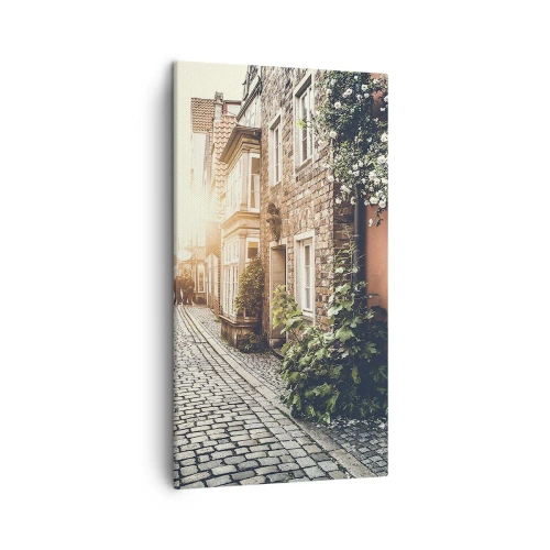 Canvas picture - Rosy Alley in a Pink Glow - 45x80 cm