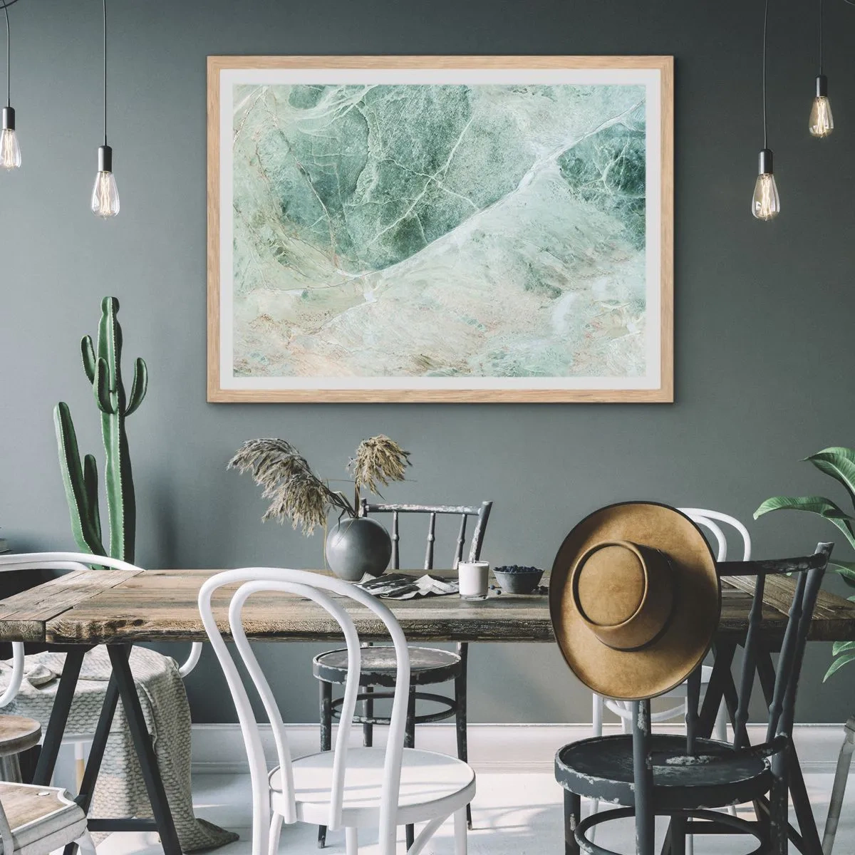 Poster in light oak frame - Noble Coolness of a Stone - 100x70 cm