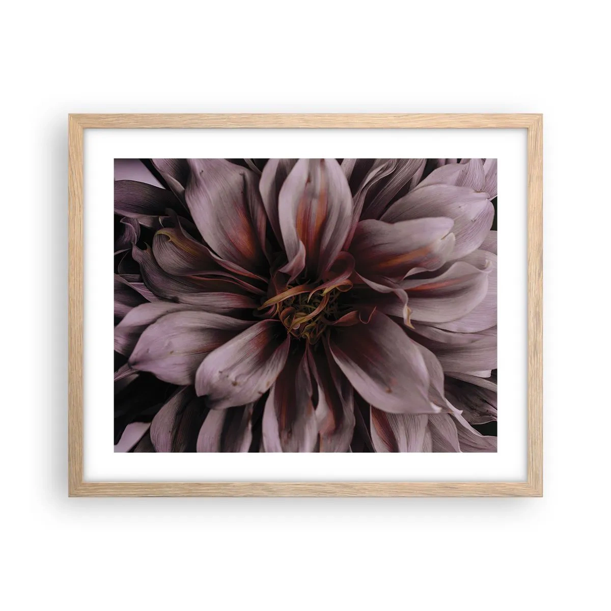 Poster in light oak frame - Flowery Heart - 50x40 cm