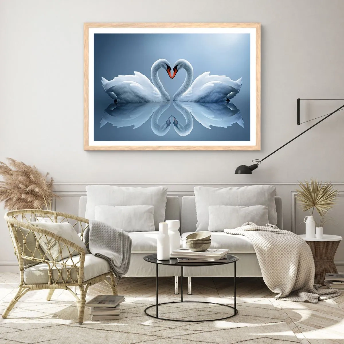 Poster in light oak frame - Time for Love - 50x40 cm