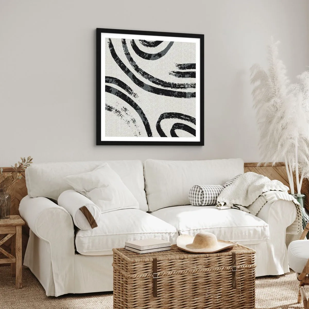 Poster in black frame - Stopped Half Way - 30x30 cm