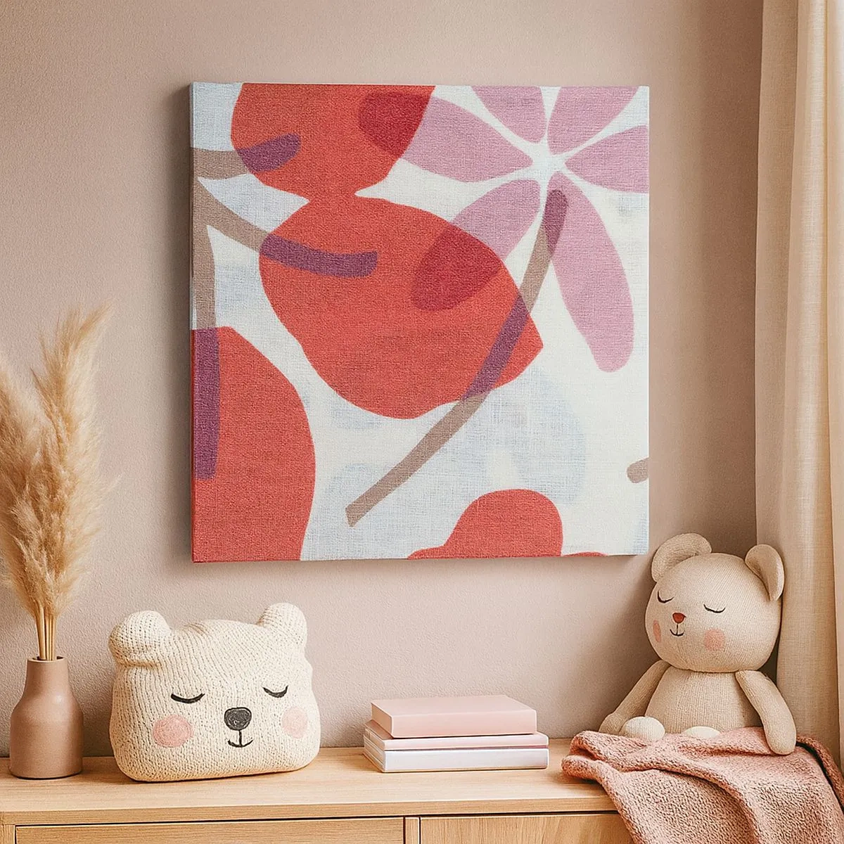 Canvas picture - Flower Composition in Pink - 30x30 cm