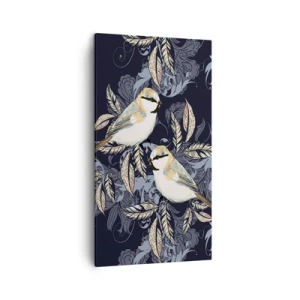 Canvas picture - Blue and Yellow Chirp - 45x80 cm