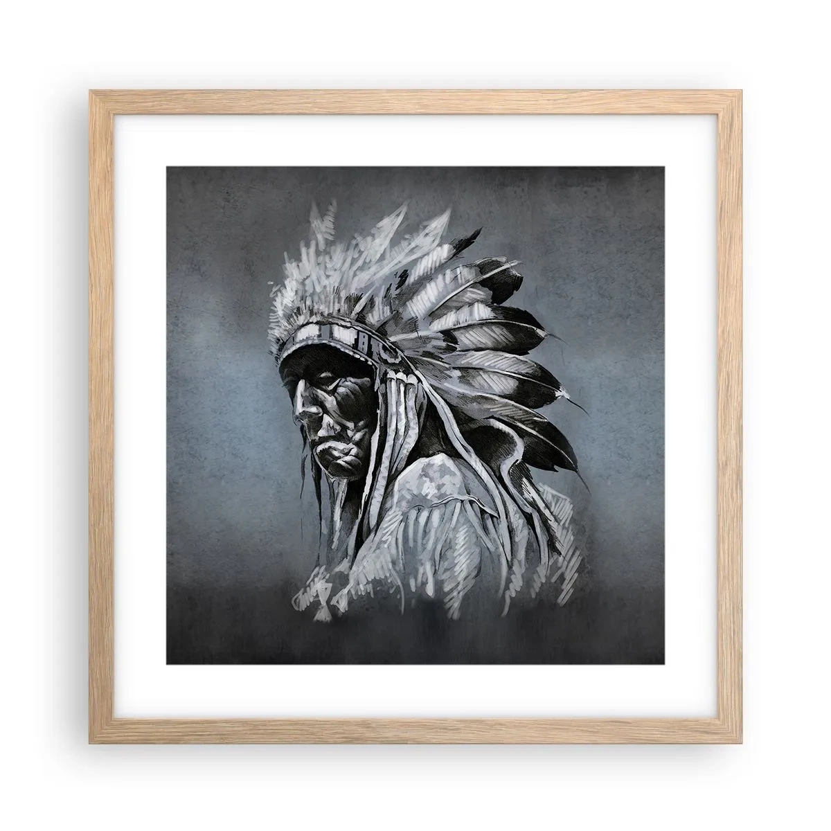 Poster in light oak frame - Return to the Roots - 40x40 cm