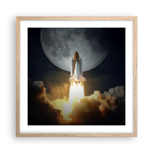 Poster in light oak frame - Beginning of Unearthly Adventure - 50x50 cm