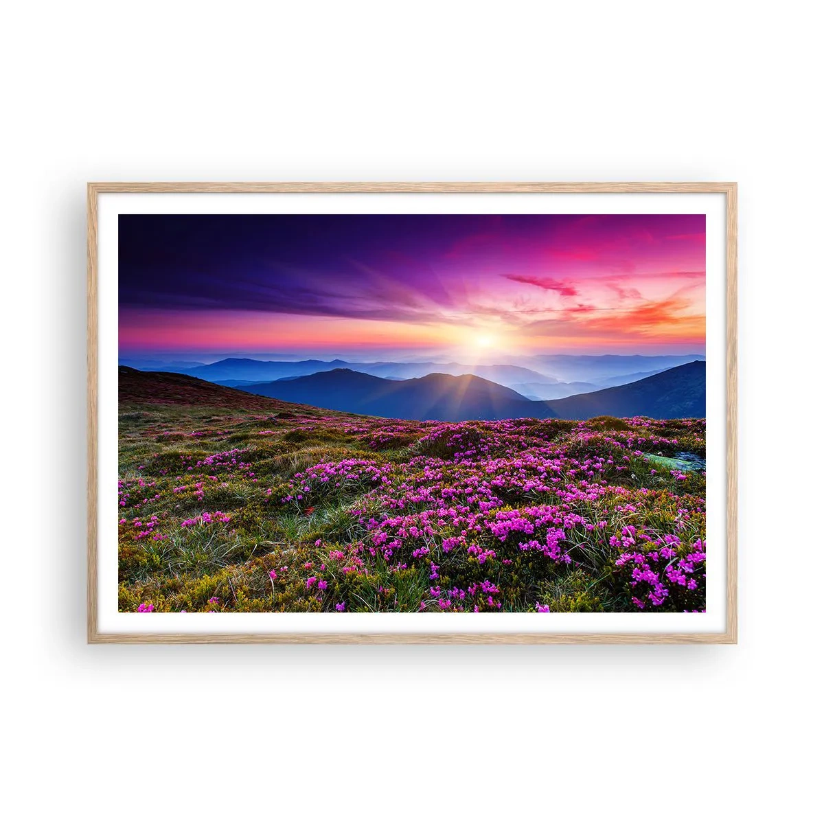 Poster in light oak frame - Smells Strongly of Herbs - 100x70 cm