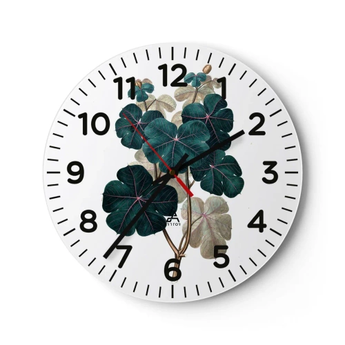 Wall clock - Clock on glass - From the Old Herbarium - 40x40 cm