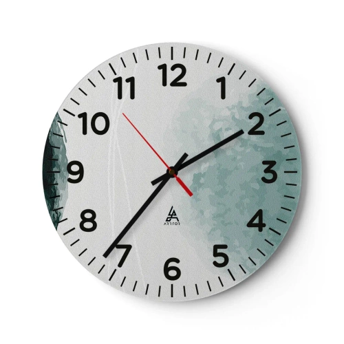 Wall clock - Clock on glass - Encounter With Fog - 30x30 cm
