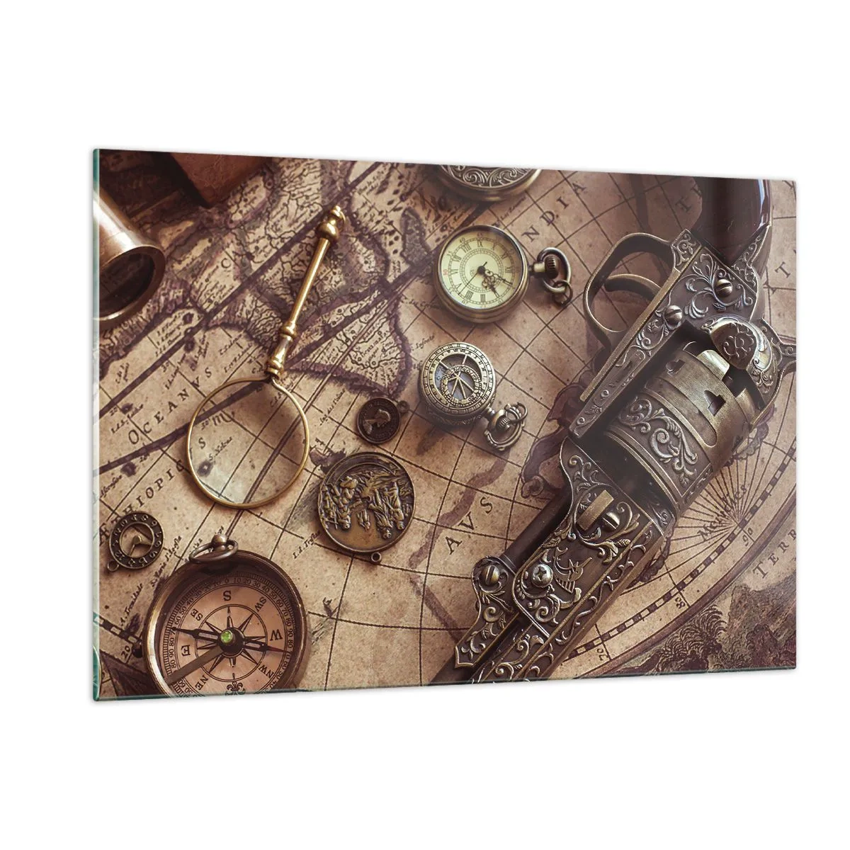 Glass picture - Adventure Calls - 120x80 cm